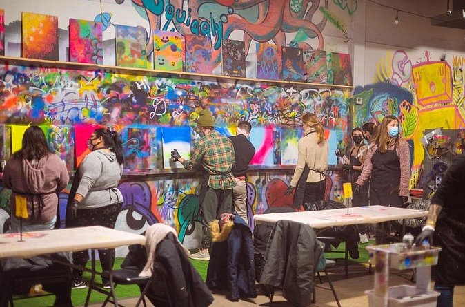 BYOB Spray Paint and Sip at Studio W.I.P. - Tips to get better results (and breathe easier)