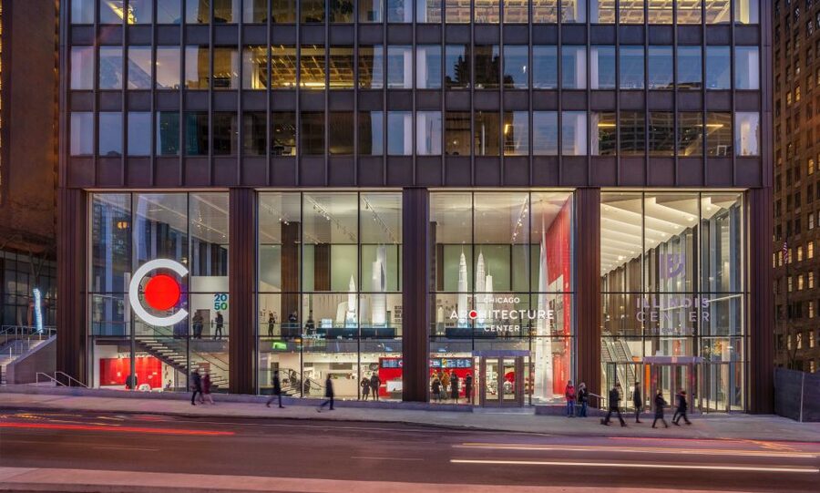 Chicago: Architecture Center Exhibit Admission - First impressions: 40-foot glass, Mies roots, and what you see before you read