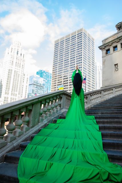 Chicago Luxury Flying Dress Photoshoot - How the Photographer Turns Chicago Into Your Background (Not Just Your Backdrop)