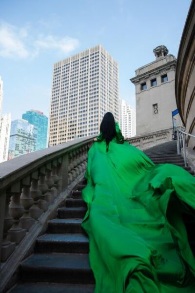 Chicago Luxury Flying Dress Photoshoot