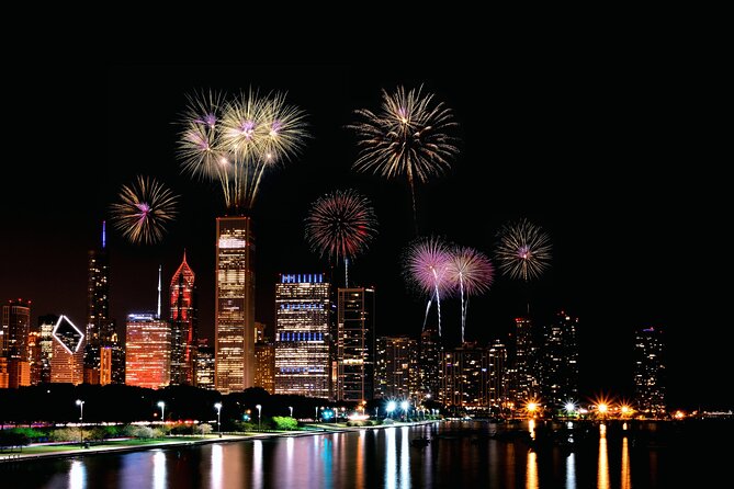 Chicago's Fireworks Show aboard Tall Ship Windy! - Chicago Skyline and Navy Pier at Dusk: The Part People Forget
