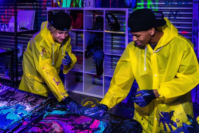 Chicago Shot Of Art After Dark Private Experience - Spinning your canvas: turning paint splatter into an abstract piece
