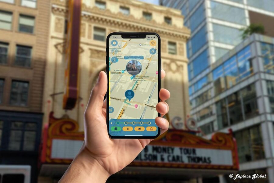 Michigan Avenue Rendezvous Walking Tour with Smartphone App - The Leplace World app: how the smartphone storyline guides you