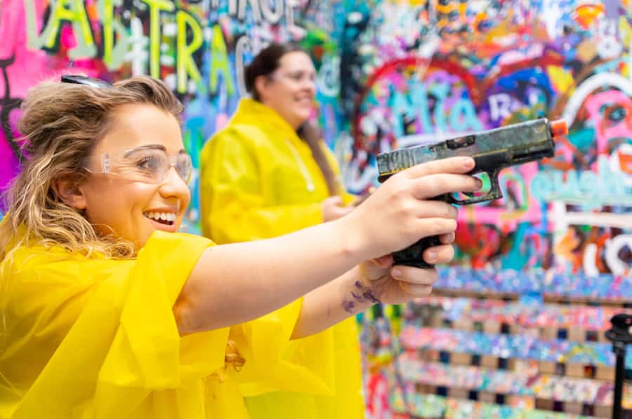 Shooting + Spinning Private Art Experience - Your 45 Minutes of Airsoft + Art Steps